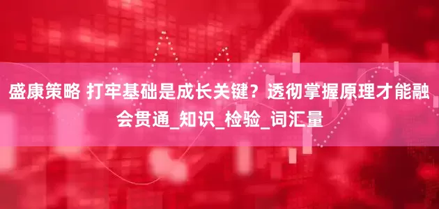 盛康策略 打牢基础是成长关键？透彻掌握原理才能融会贯通_知识_检验_词汇量
